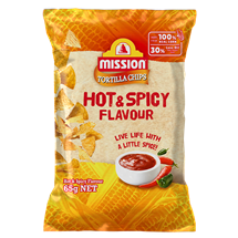 Mission Hot & Spicy Flavoured Tortilla Chips 65g