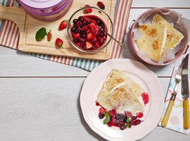 Cheesecake Quesadillas with Berry Compote