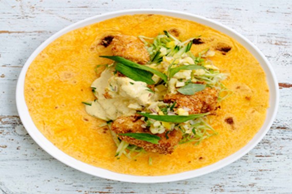 Laksa Fried Chicken Wrap with Pineapple Salsa